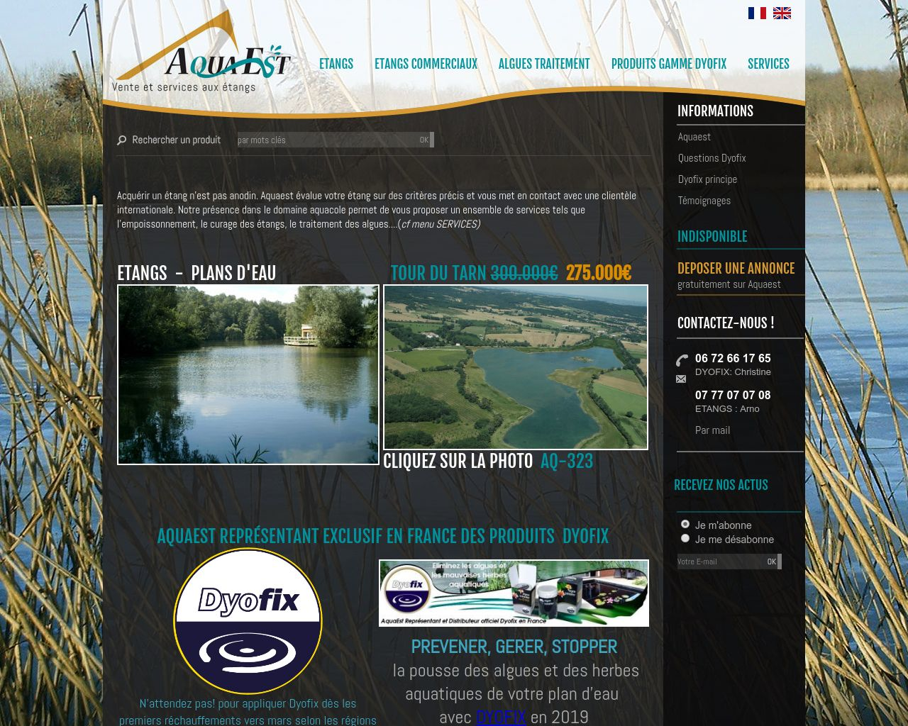Site de l'image aquaest.fr en 1280x1024