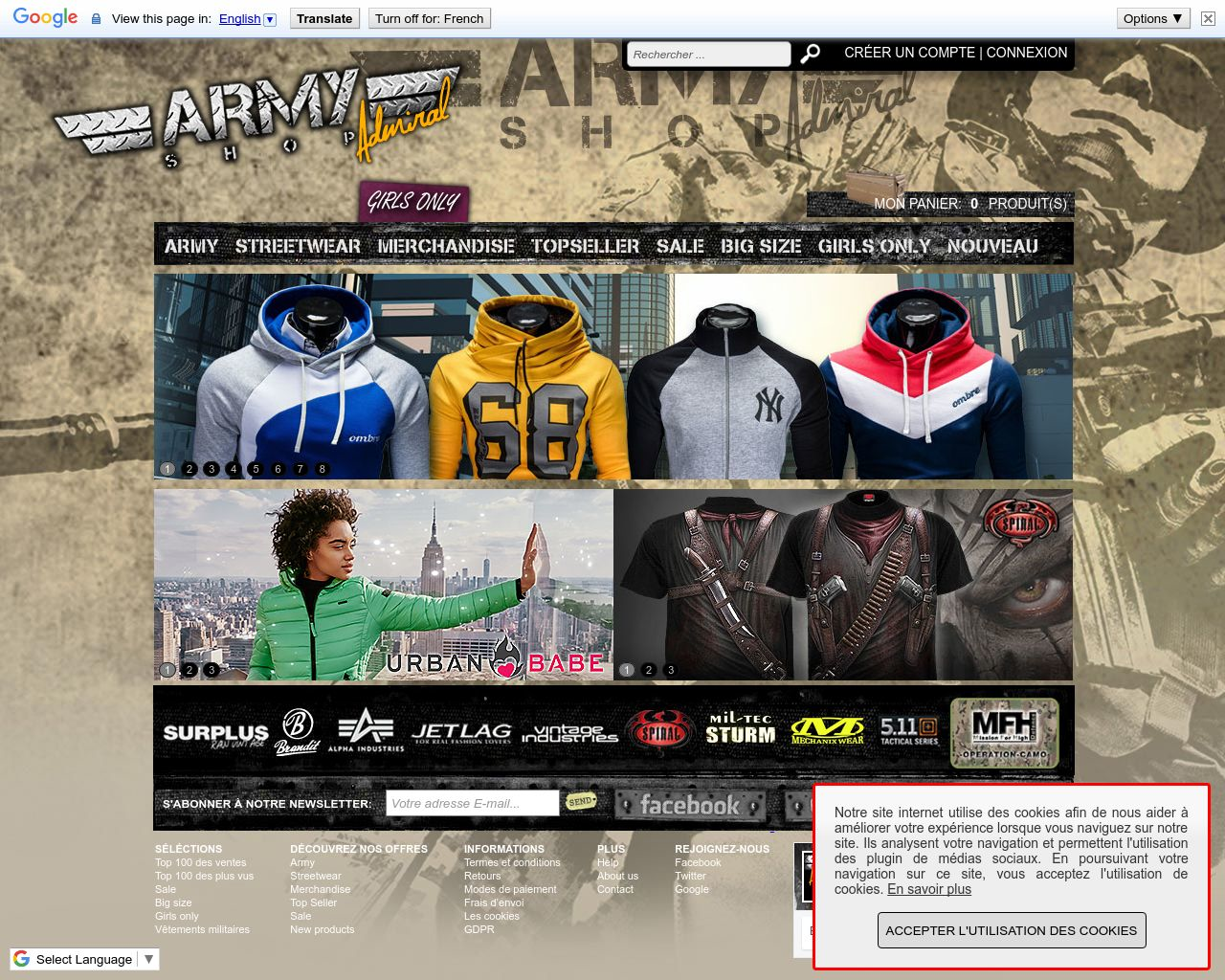 Site de l'image army-shop-admiral.fr en 1280x1024