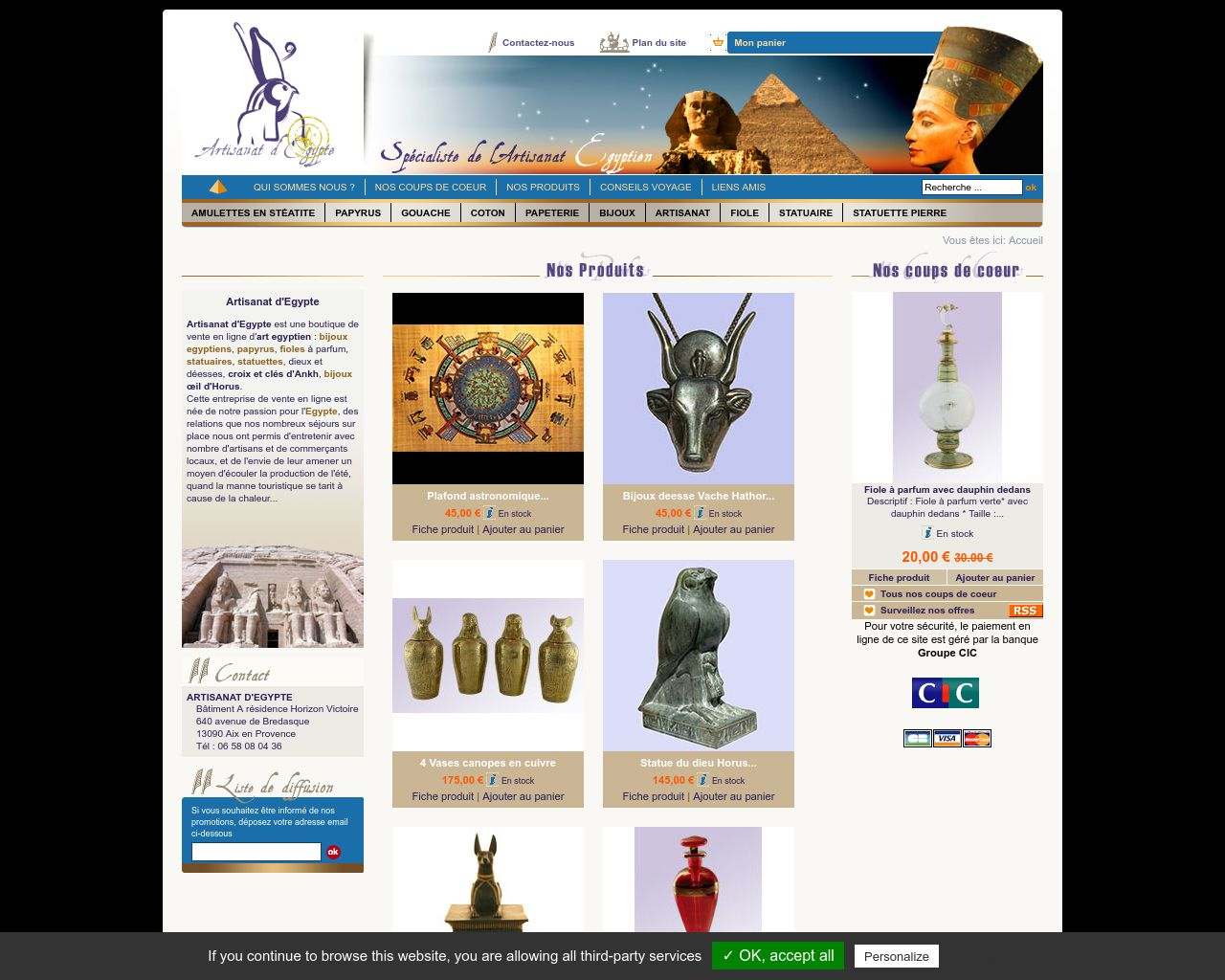 Site de l'image artisanat-egypte.fr en 1280x1024