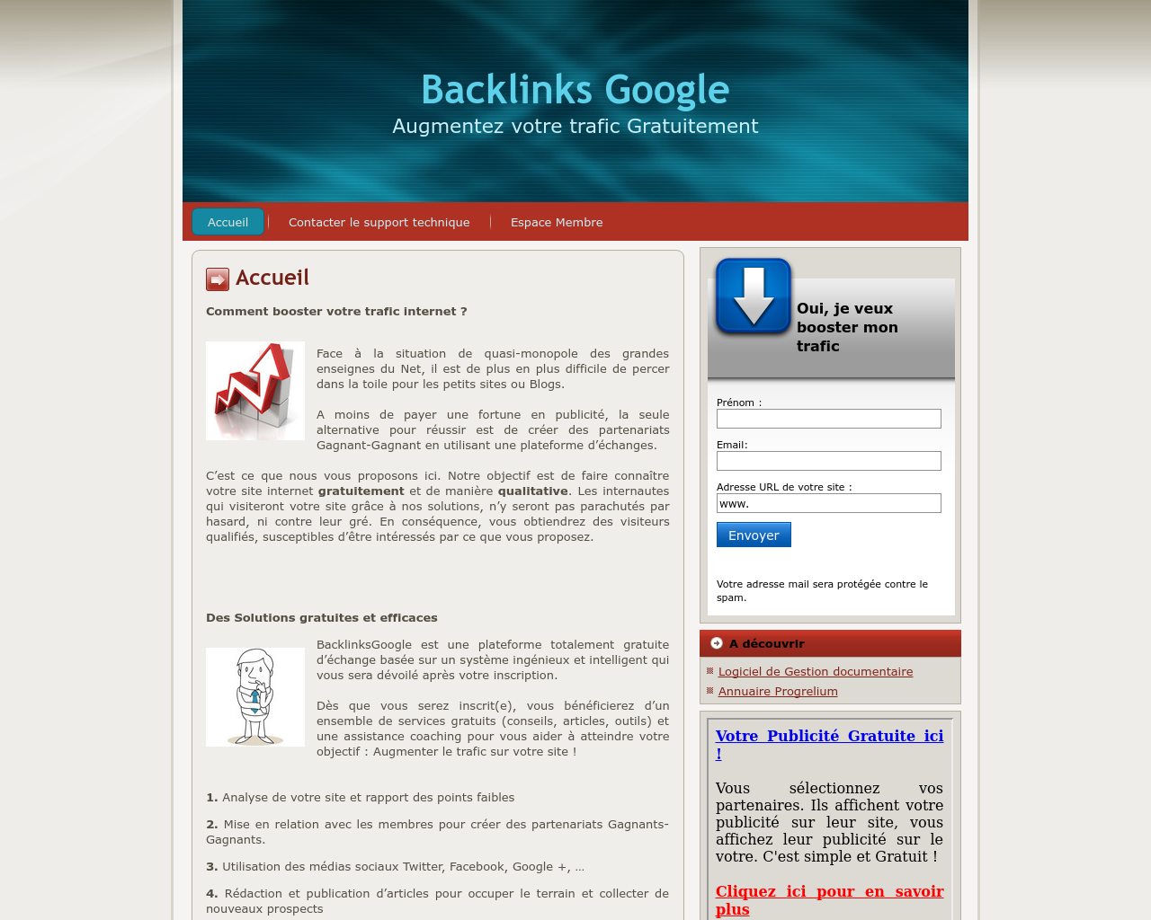 Site de l'image backlinksgoogle.fr en 1280x1024