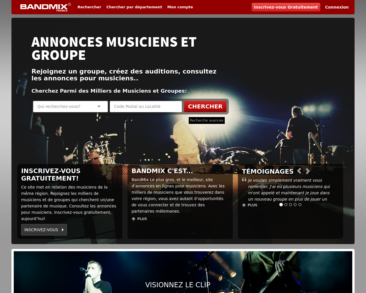 Site de l'image bandmix.fr en 1280x1024