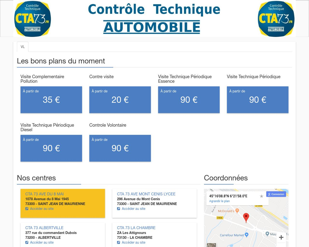 Site de l'image cta73.fr en 1280x1024